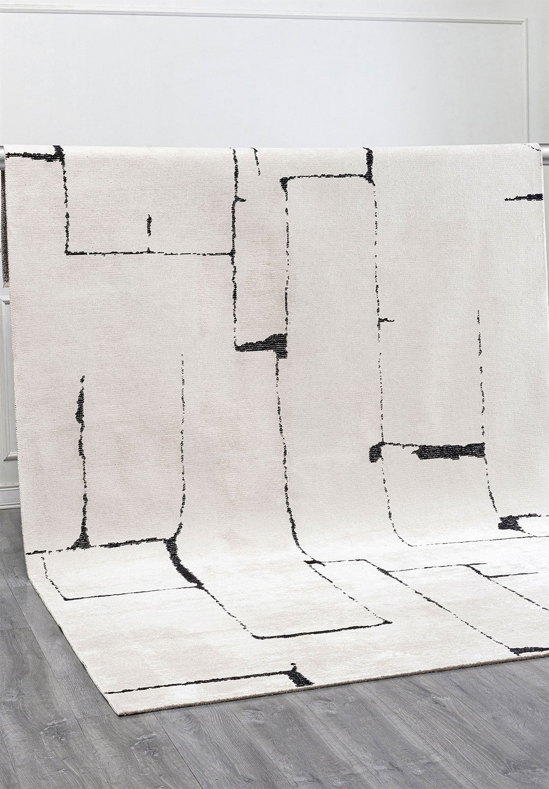 TRACE Чёрный - Экрю Ковер